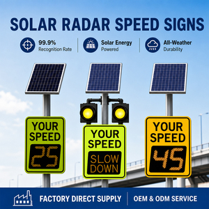 Outdoor Solar Road Warning Traffic Sign Radar Speedometer