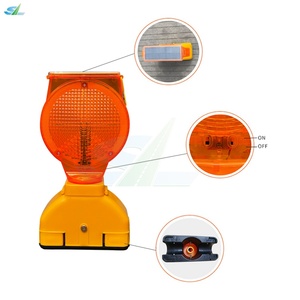 Solar PC Material Traffic Signal Lamp with 3 LED Beads
