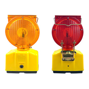 LED Solar Traffic Cone Warning Light with Day and Night Sensor