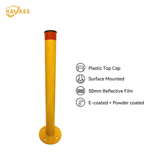 Yellow Traffic Security Surface Mounted Bollard Post