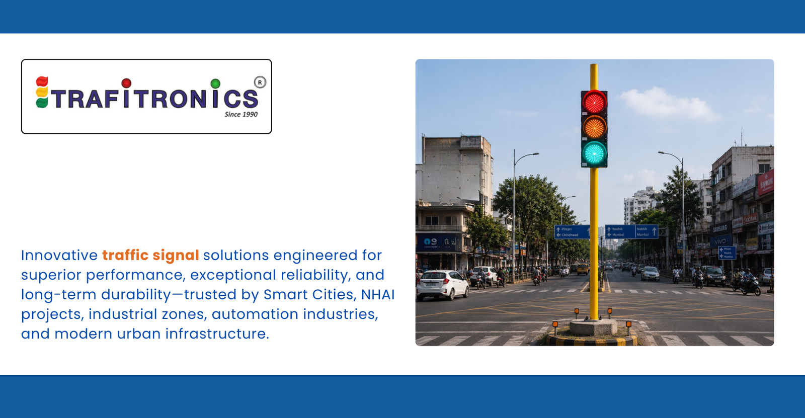 Highways and city traffic signal installations driven by Trafitronics control systems